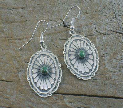 Native American Silver Jewelry-  Concha Earrings Oval